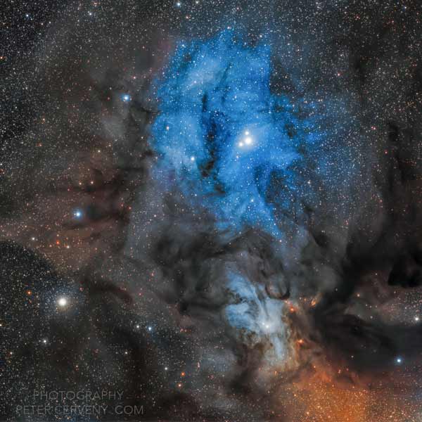 IC4604 Blue Rho Ophiuchi Nebula