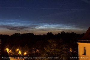 Noctilucent clouds over Sweden / 700km away from camera location Leipzig/Germany